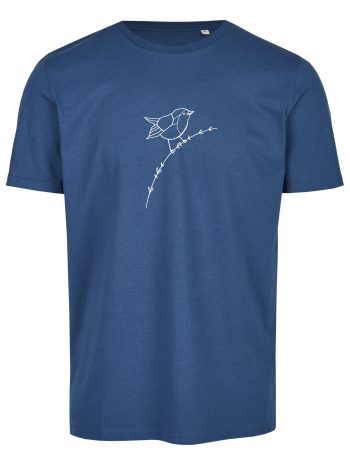 Basic Bio T-Shirt (men) Nr.3 Rotkehlchen Azur GOTS